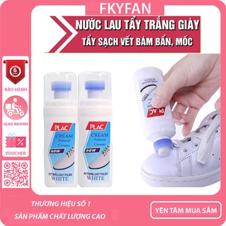 Chai tẩy trắng giày cao cấp Plac Cream White nước tẩy trắng vệ sinh giày dep túi sách lọ nước tẩy giày siêu sạch PLAC