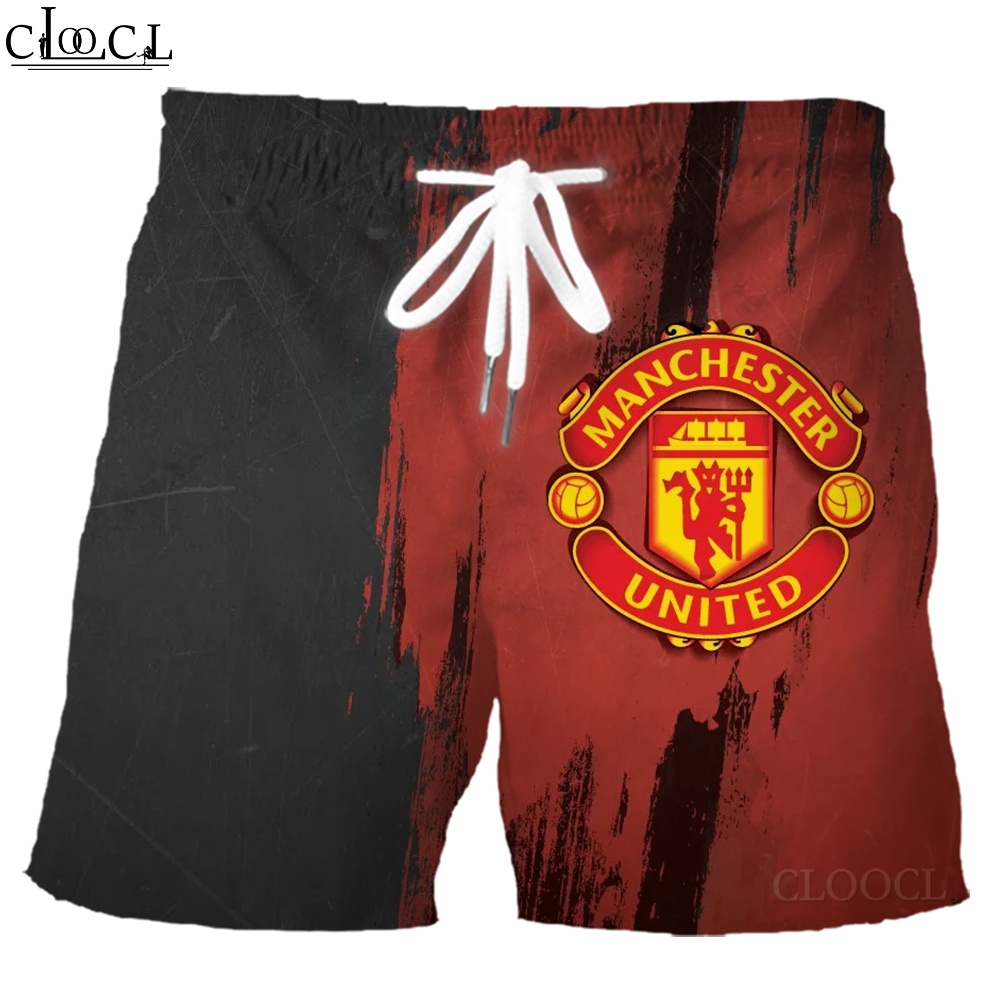 Quần Short In Logo Đội Tuyển Manchester United 3D Kiểu Harajuku Cá Tính