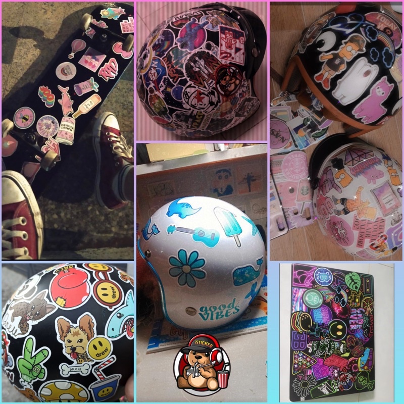 [Set 50 cái] Sticker NEON hình dán tổng hợp chất liệu PVC CAO CẤP DÁN XE, VALI, LAPTOP, NÓN BẢO HIỂM, ĐIỆN THOẠI...