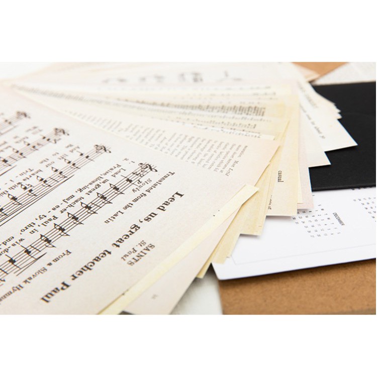 Xấp 57 tờ giấy báo cũ vintage mix mẫu bullet journal