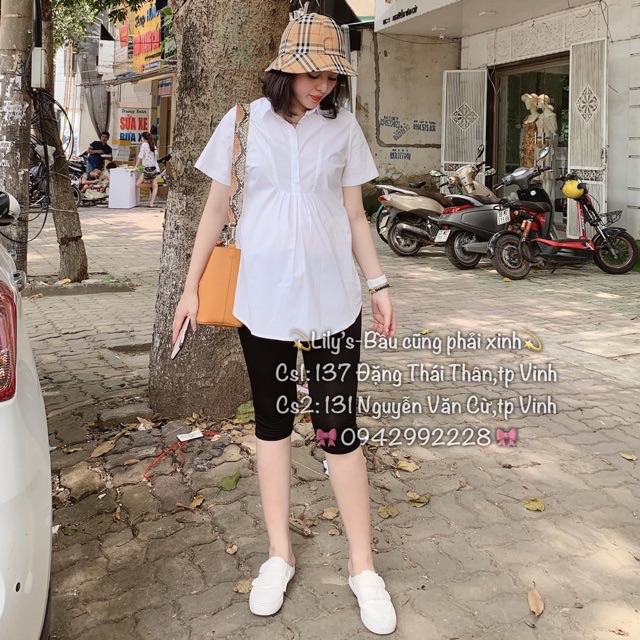 Áo Bầu sơ mi cộc tay quốc dân