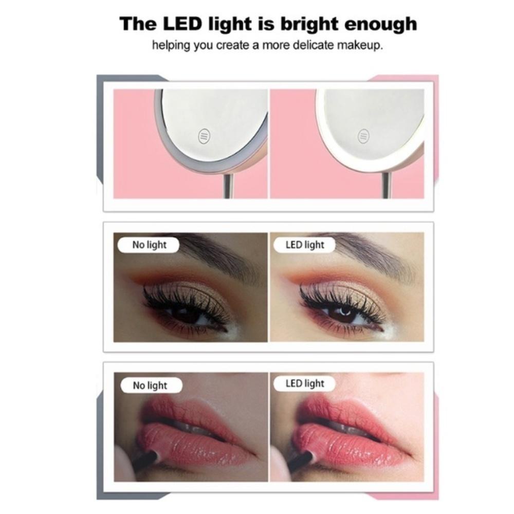 Gương Trang Điểm Có Đèn Led Thông Minh Với Đế Đựng Có Thể Tháo Rời Tiện Dụng