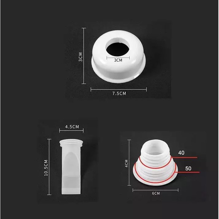 Bộ Silicone Chặn Mùi Hôi Cống - Chặn Côn Trùng Ống Nước, Bồn Rửa Chén Phi 40-50mm - AZ Store