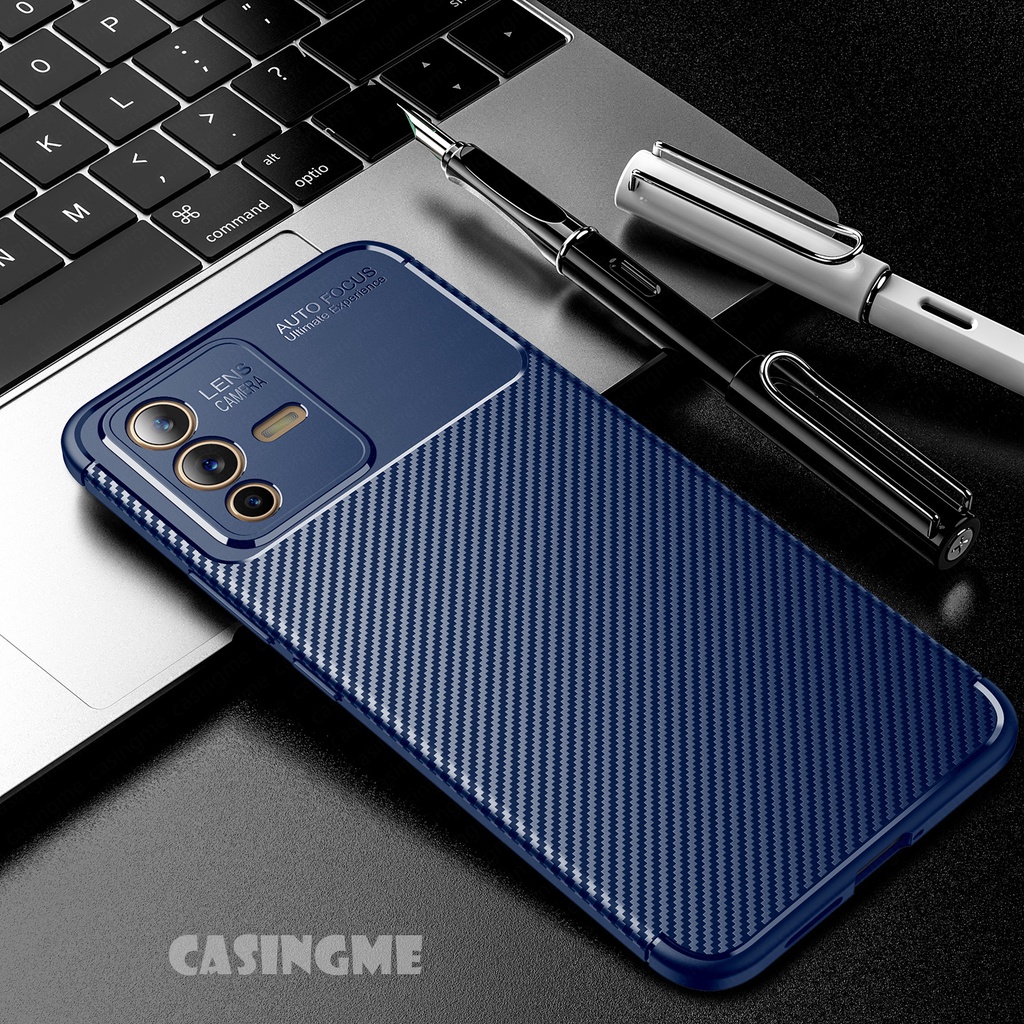 Ốp Điện Thoại Sợi Carbon Mỏng Chống Sốc Cho Vivo V23 5G V23E VivoV23 V 23 23E VivoV23E 4G 5G 5 G