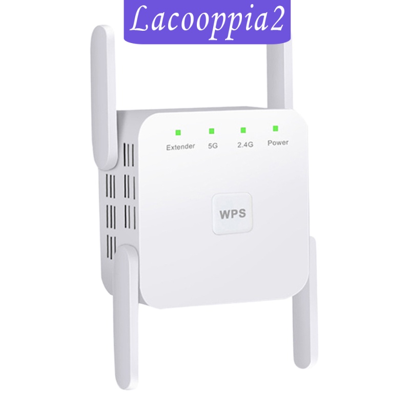 [LACOOPPIA2]1200Mbps 2.4G 5G Wireless Wifi Repeater 4 Antennas Signal Booster UK-Plug