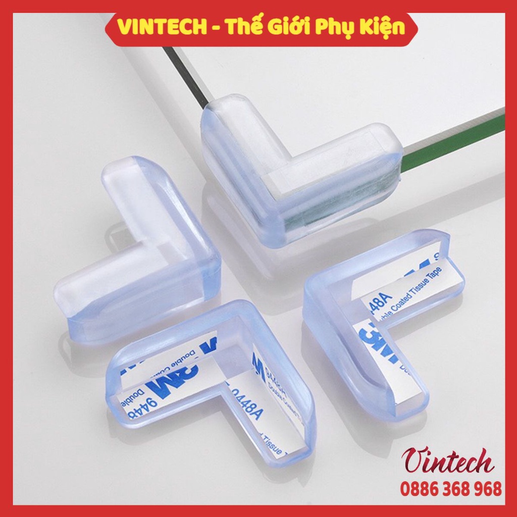 Bịt bọc góc bàn, miếng bịt góc cạnh bàn kính, cạnh tủ vuông, bể cá bằng silicon an toàn cho bé, người già và gia đình