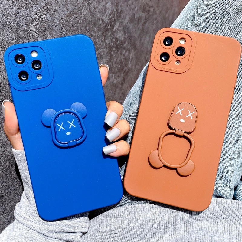 Ốp Lưng Basic Camera Nổi - Mẫu Mặt Kaws ( Kèm Iring )