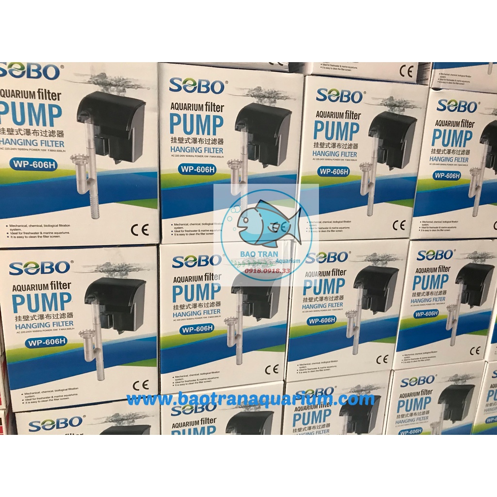 Lọc thác SOBO WP-606H  gác thành hồ cá- Bảo Trân Aquarium