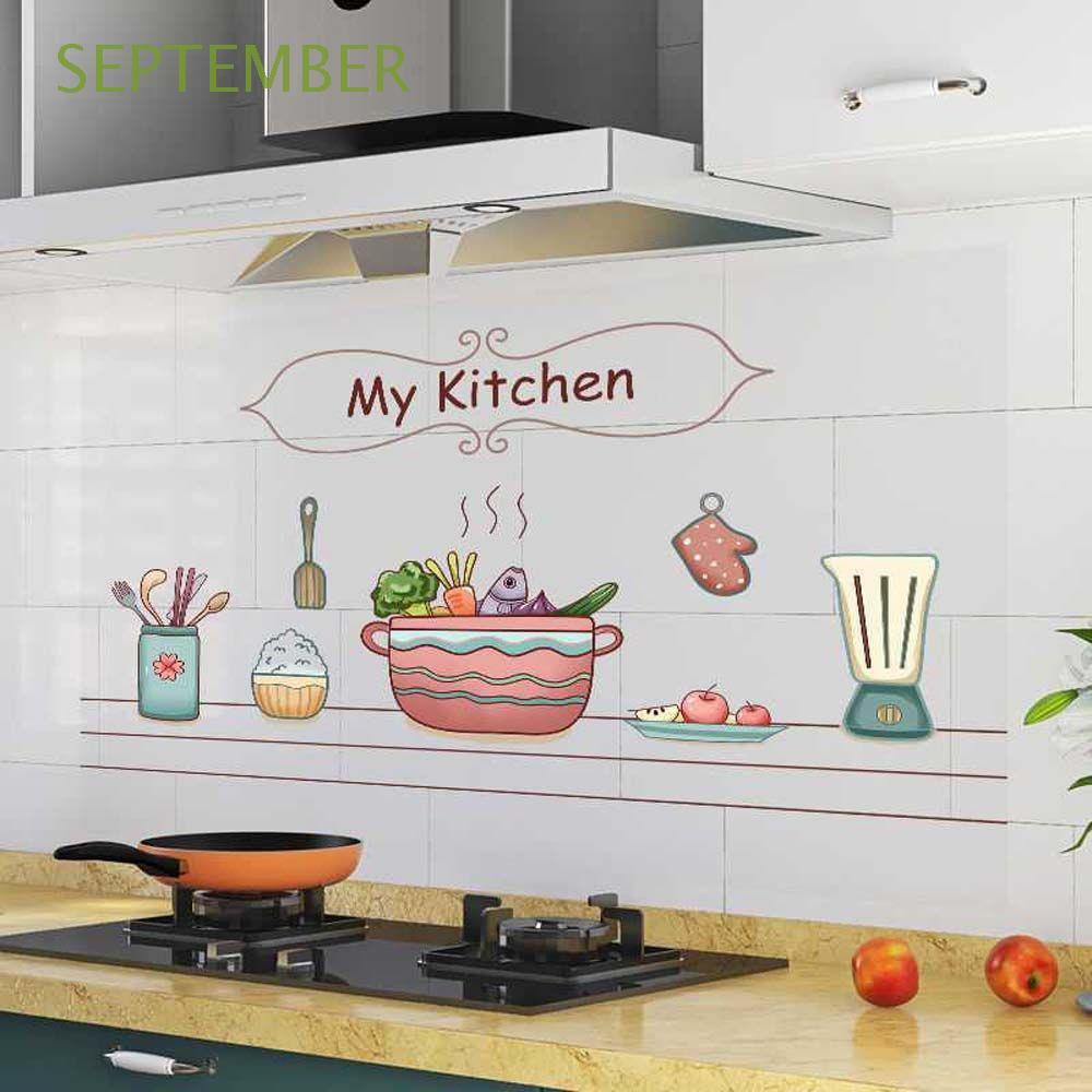 Hình dán tường chịu nhiệt độ cao chống dầu chống nước trang trí nhà bếp xinh xắn