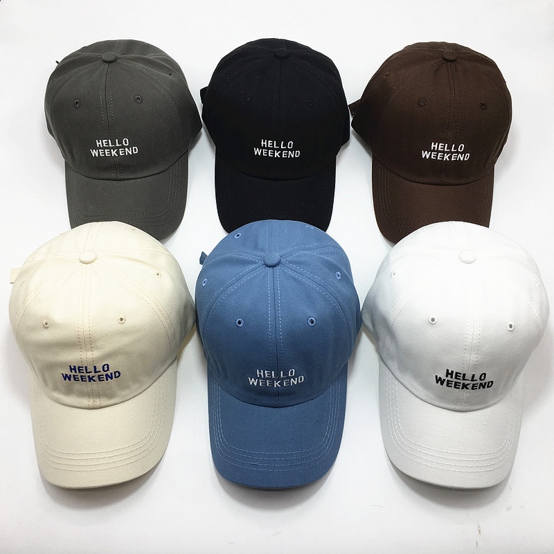 Nón lưỡi trai LINJW mềm mại thêu chữ thời trang hàn quốc