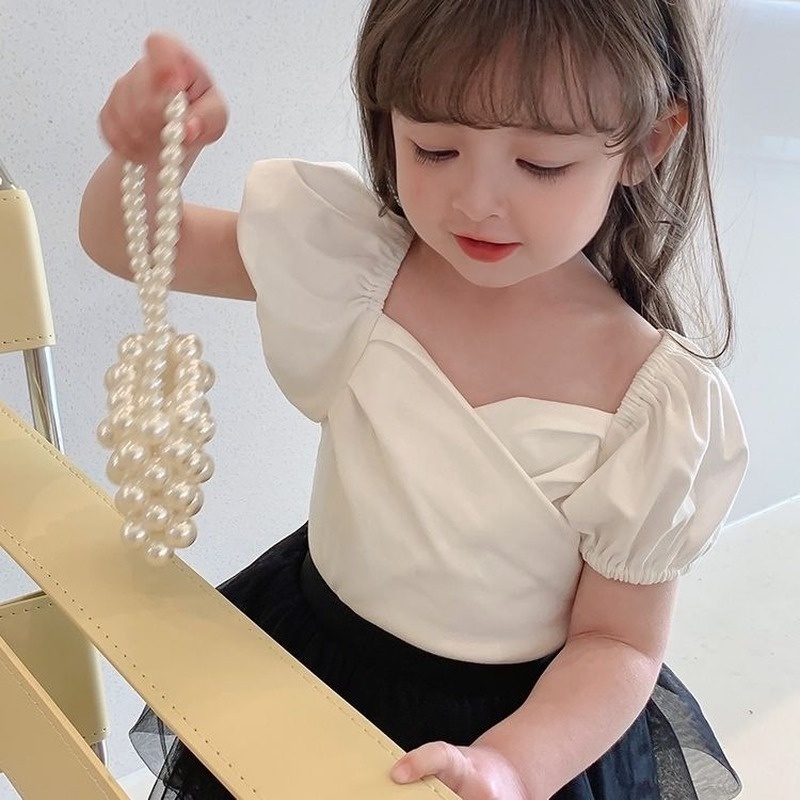 Áo Thun Tay Ngắn Thiết Kế Mỏng Thời Trang Mùa Hè Theo Phong Cách Hàn Quốc Cho Bé Gái