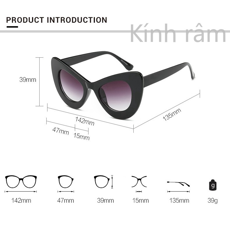 Kính mát hình mắt mèo thiết kế quyến rũ