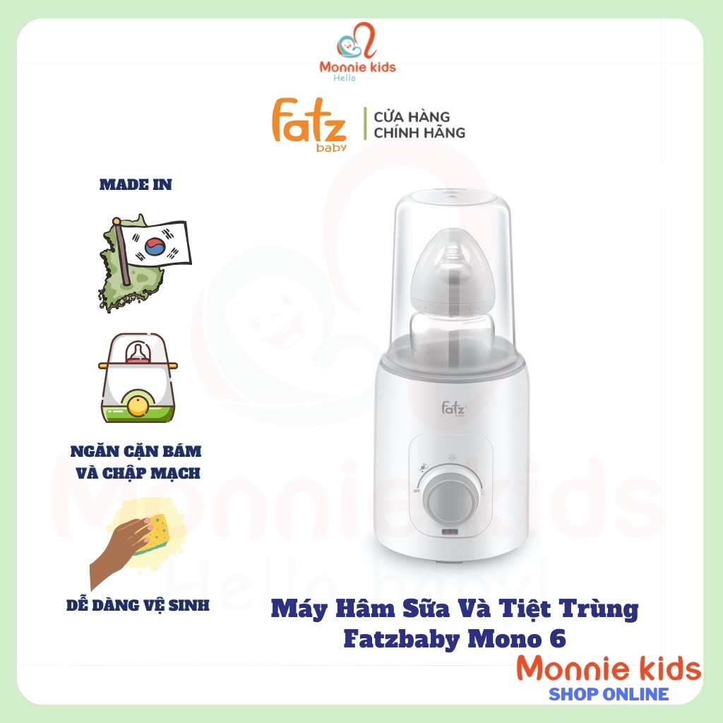 Máy hâm sữa tiệt trùng cho bé Fatz Baby FB3001TN Mono 6, máy ủ sữa di động - Monnie Kids