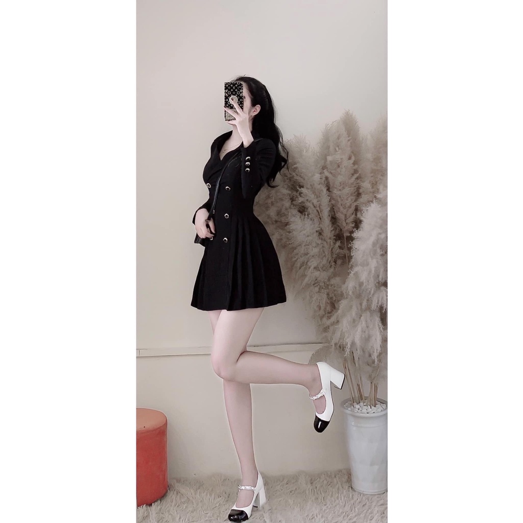Váy cổ ves.t đính cúc sang chảnh (kèm ảnh thật,video) | BigBuy360 - bigbuy360.vn