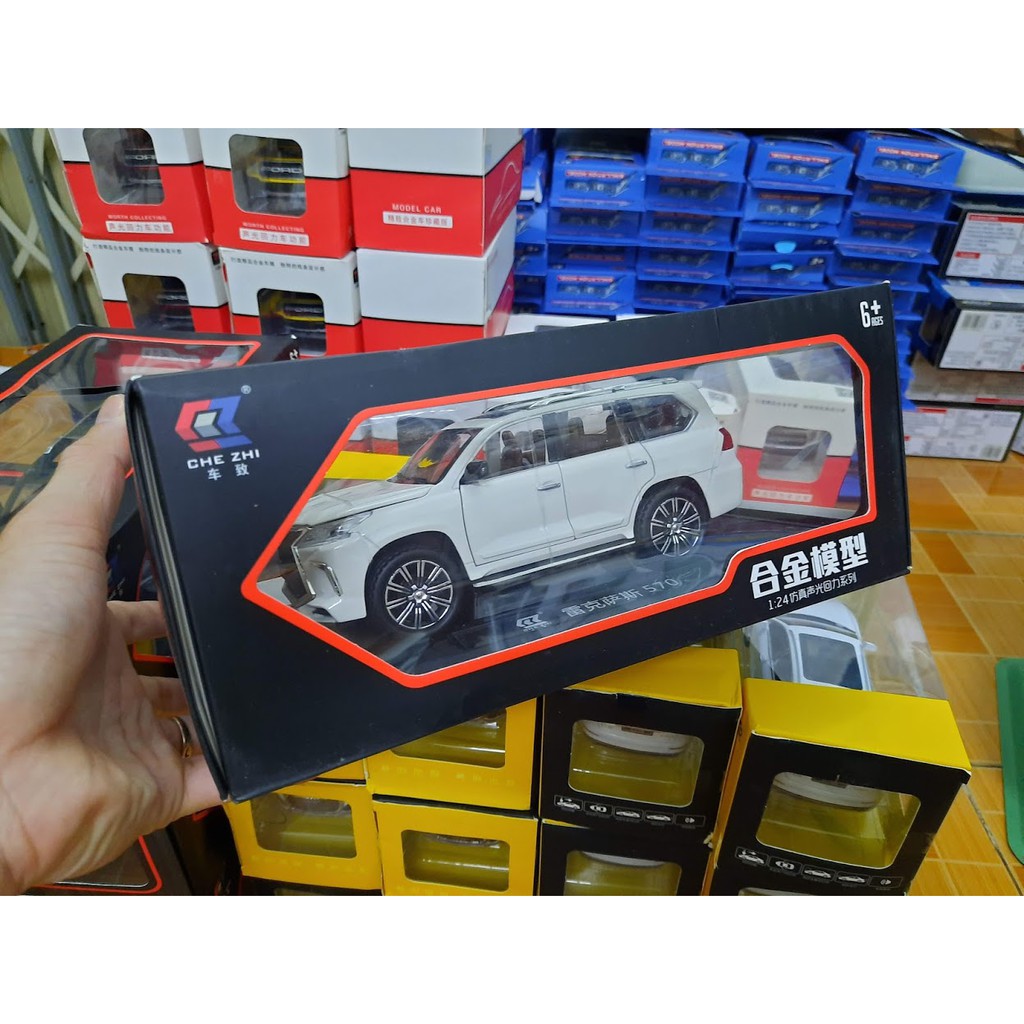 Xe mô hình ô tô Lexus LX570 tỉ lệ 1:24 xe đồ chơi trẻ em bằng kim loại có âm thanh và đèn