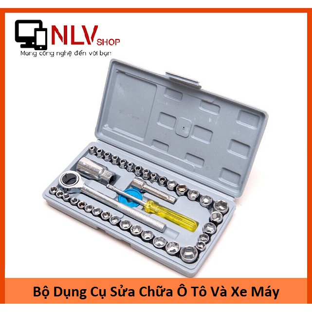 Bộ Dụng Cụ Sửa Chữa Ô Tô Và Xe Máy Gồm 39 Dụng Cụ Và 1 Hộp Đựng Tiện Lợi - Bộ Đồ Nghề 40 Thiết Bị AIWA