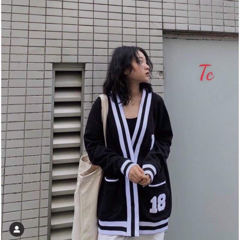 ÁO KHOÁC LEN CARDIGAN IN SỐ 18 HOT HIT 2021 CT