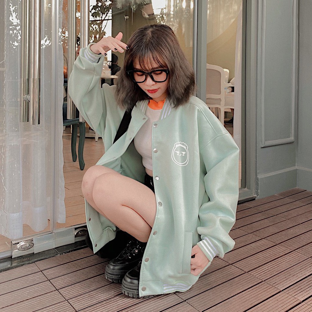 Áo Khoác BOMBER FACE Tay Dài Form Rộng Ulzzang (Ảnh Thật) | BigBuy360 - bigbuy360.vn