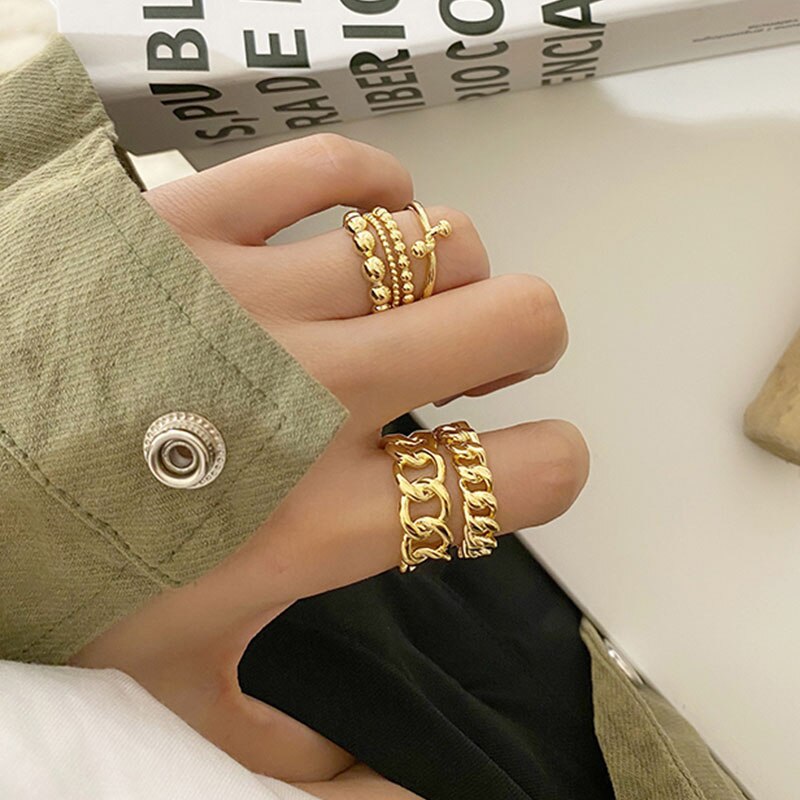 Nhẫn Đeo Tay Kim Loại Phong Cách Retro 2020 Cho Nữ