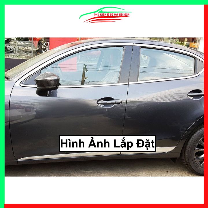 Bộ nẹp viền chân kính cong kính MAZDA 2 2015-2023 Inox sáng bóng chuẩn form xe