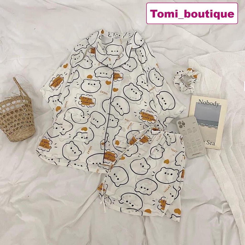 Bộ đồ ngủ Pyjama hình, cánh dơi lụa satin mịn mướt, hàng loại 1- Tomi boutique | BigBuy360 - bigbuy360.vn
