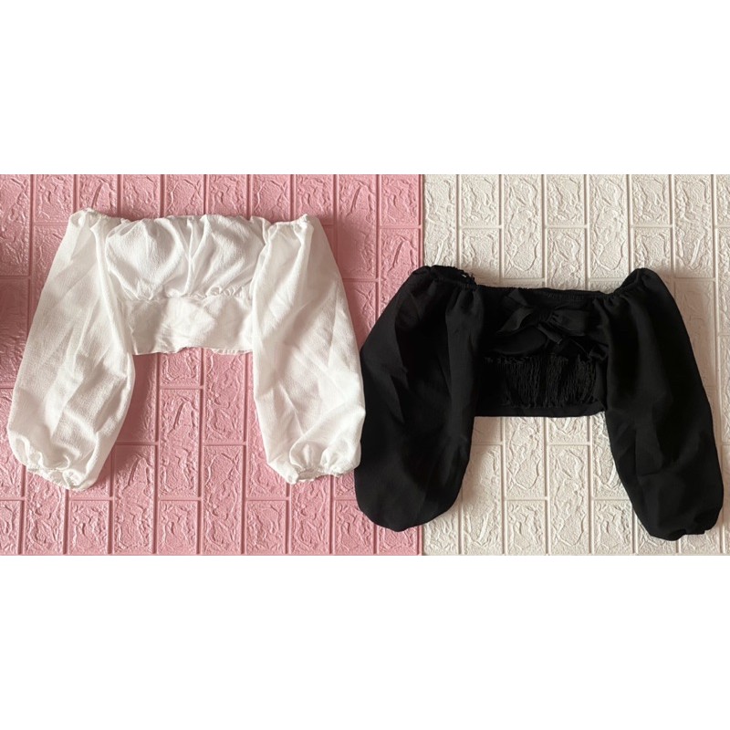 Áo kiểu croptop nữ chất voan xốp xịn có kèm mút ngực