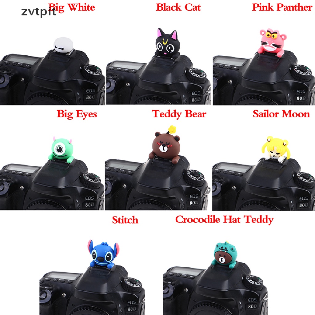 Vỏ Bọc Đèn Pin Máy Ảnh Hotshoe Stitch/Mặt Trăng/Teddyboear DSF 3D Hình Hoạt Hình