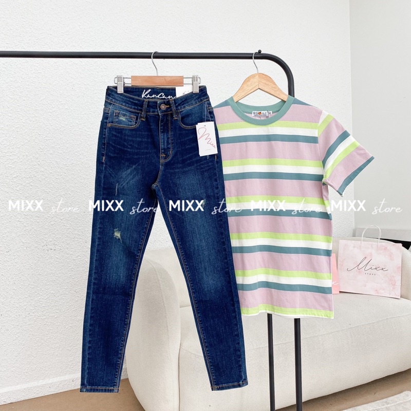 Quần Jean Nữ SKINNY KANCAN xước nhẹ chất jeans co giãn thoải mái phom 9 tấc thời thượng