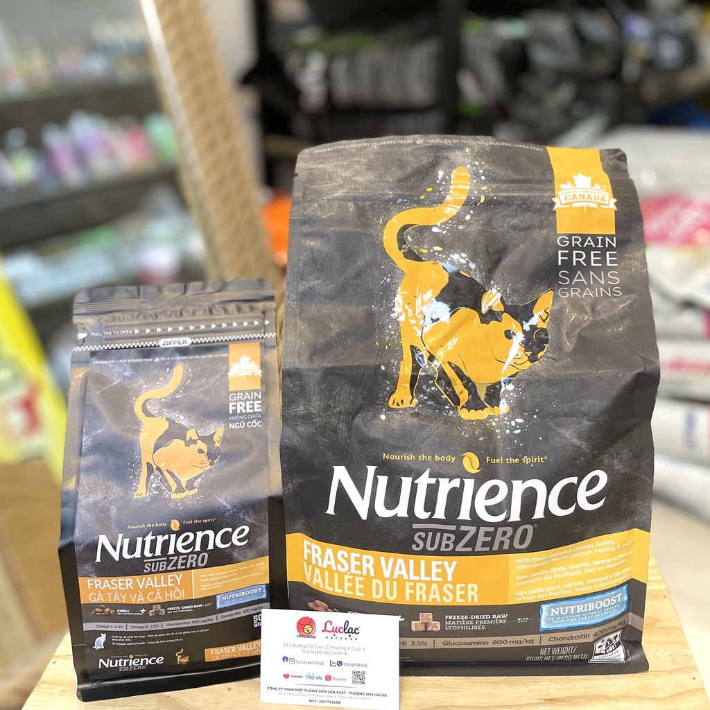 Hạt Nutrience Subzero Frase Valley cho Mèo vị Gà tây &amp; Cá hồi - Túi 500g chính hãng