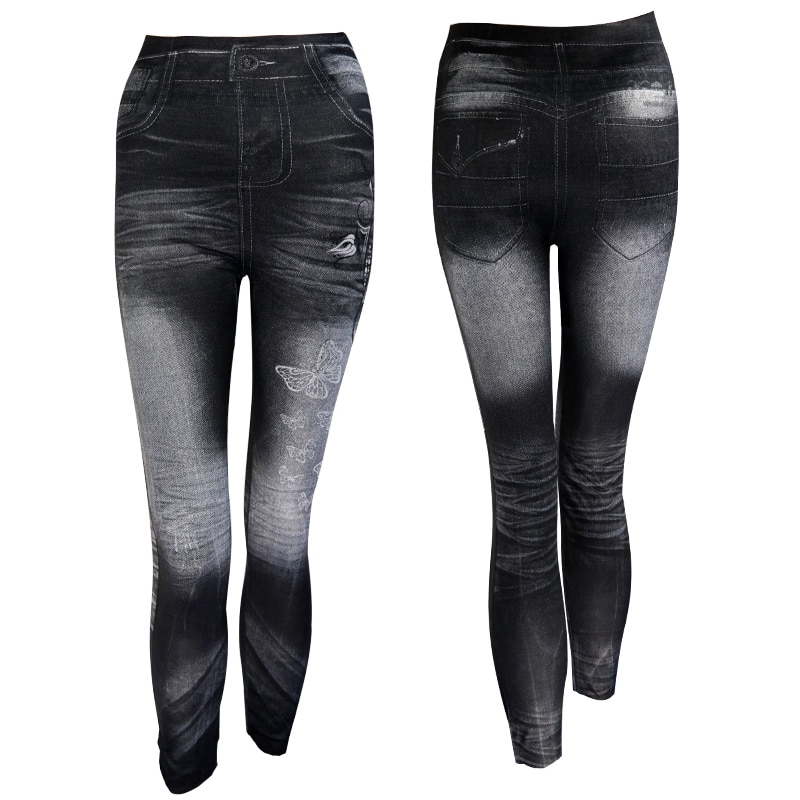 Quần legging skinny bút chì vải denim mỏng ôm dáng thời trang cho nữ