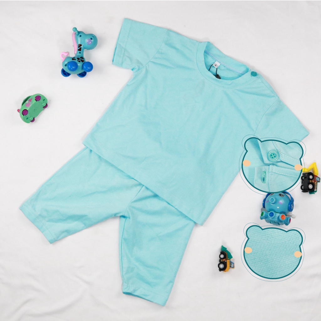 Bộ quần áo cộc tay cho bé TINY KING -  áo ngắn, quần dài độ co giãn không gây khó chịu (U002 QD02)