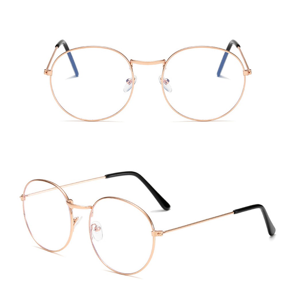 Mắt Kính Gọng Kim Loại Tròn Nhẹ Chống Ánh Sáng Xanh Phong Cách Vintage Thời Trang Cho Nam Và Nữ Sự Bảo Vệ