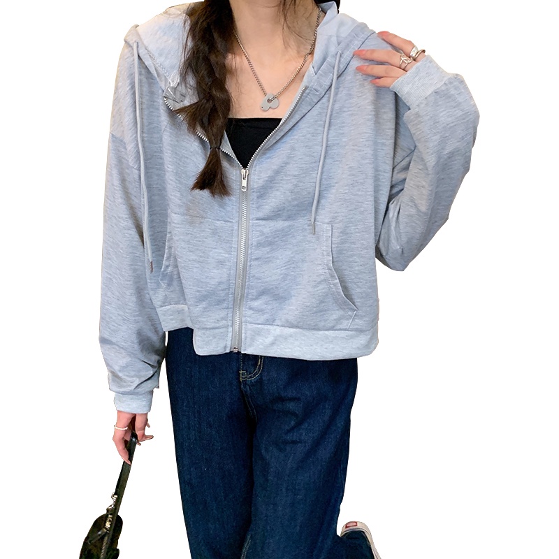Áo Khoác Cardigan Dáng Ngắn Có Mũ Trùm Thời Trang Mùa Thu Cho Nữ