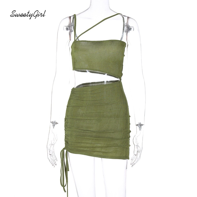 Đầm Trễ Vai Màu Trơn Thiết Kế Đục Lỗ Thời Trang Cho Nữ