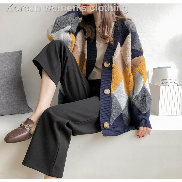 Áo khoác len dệt kim rộng phong cách Hàn Quốc dành cho bạn nữ