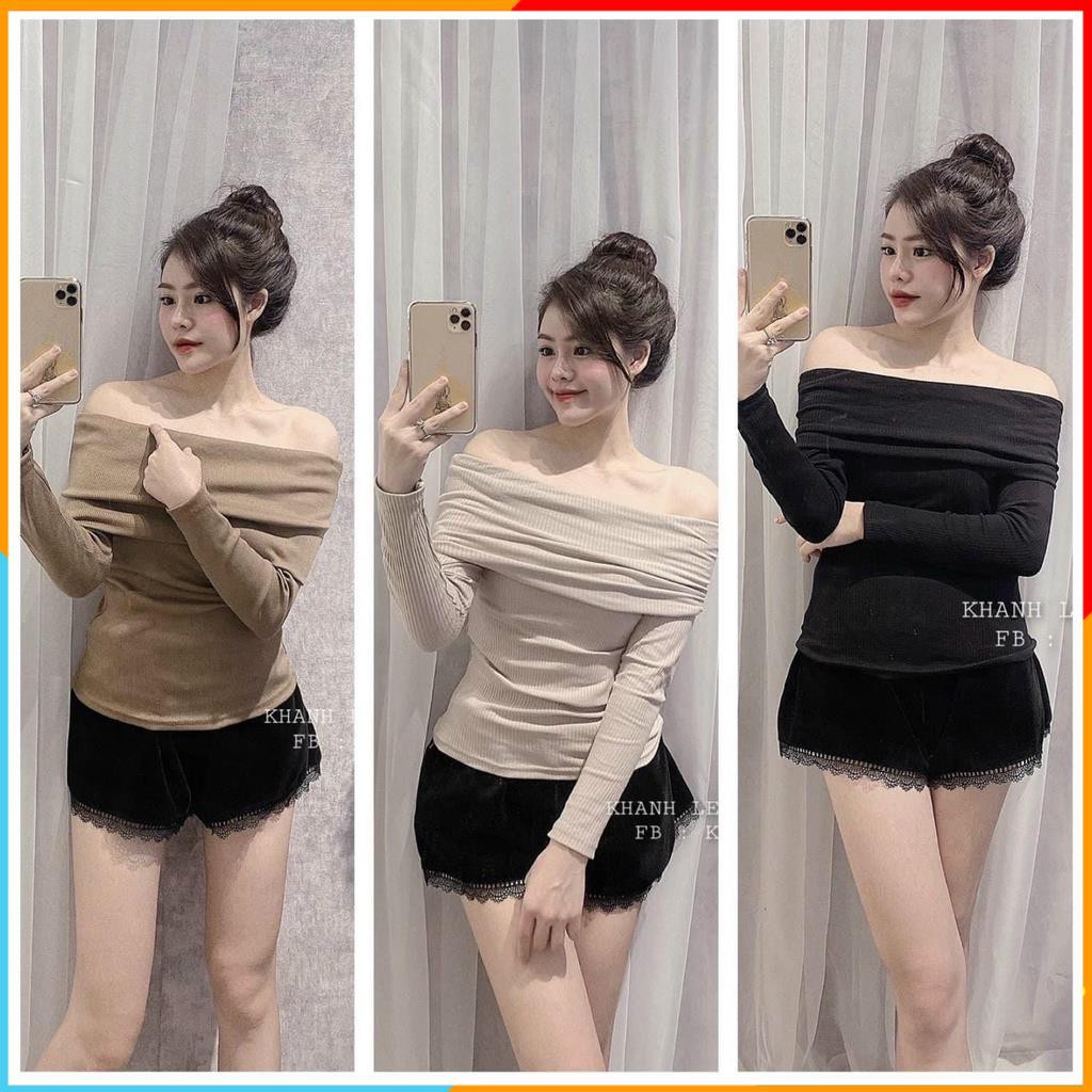 [Hàng Cao Cấp] Áo len tăm dài tay trễ vai phong cách thời trang nữ sành điệu, dễ phối đồ - CD089 MALADE | BigBuy360 - bigbuy360.vn