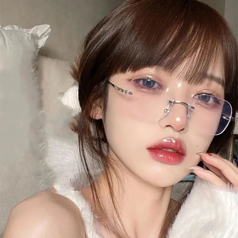 Kính Cận Thị Không Gọng Phiên Bản Hàn Quốc Chống Ánh Sáng Xanh Có Thể Được Kết Hợp Gương Mặt Phẳng Chống Ánh Sáng Xanh Cho