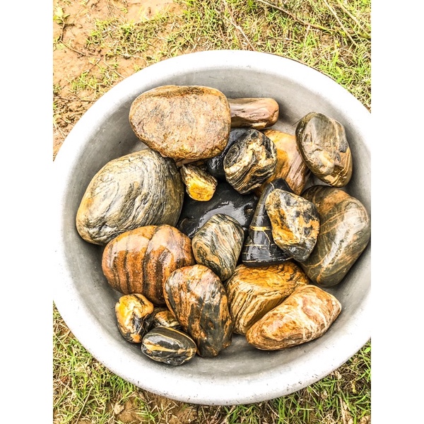 Đá Cuội Vân Mây trang trí bể cá.sân vườn 1kg