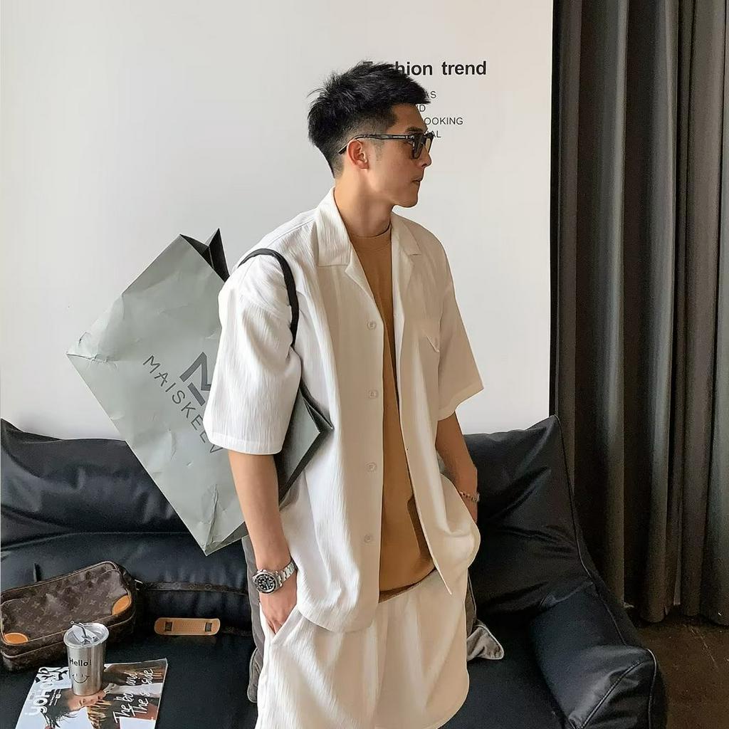 Áo Sơ Mi Ngắn Tay Phong Cách Nhật Bản Thời Trang Mùa Hè Mới Cho Nam