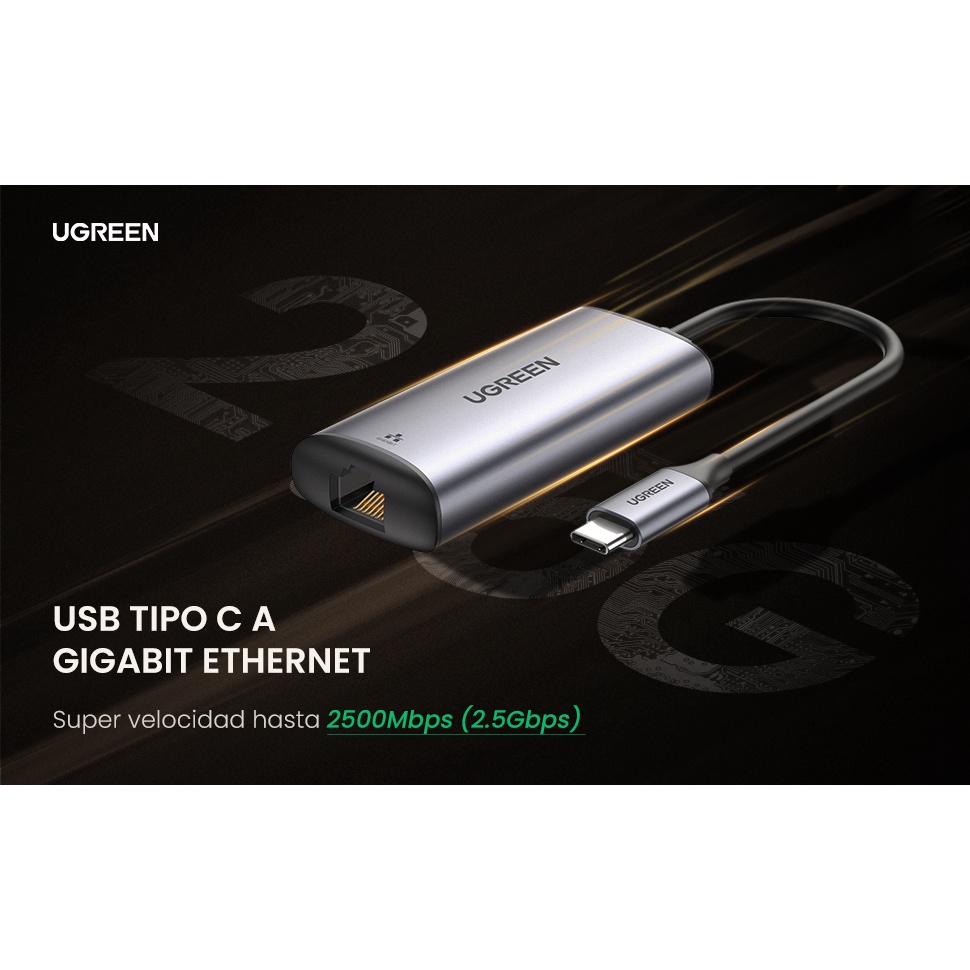 Cáp chuyển USB Type-C to LAN 2.5Gbps Ugreen 70446 cao cấp