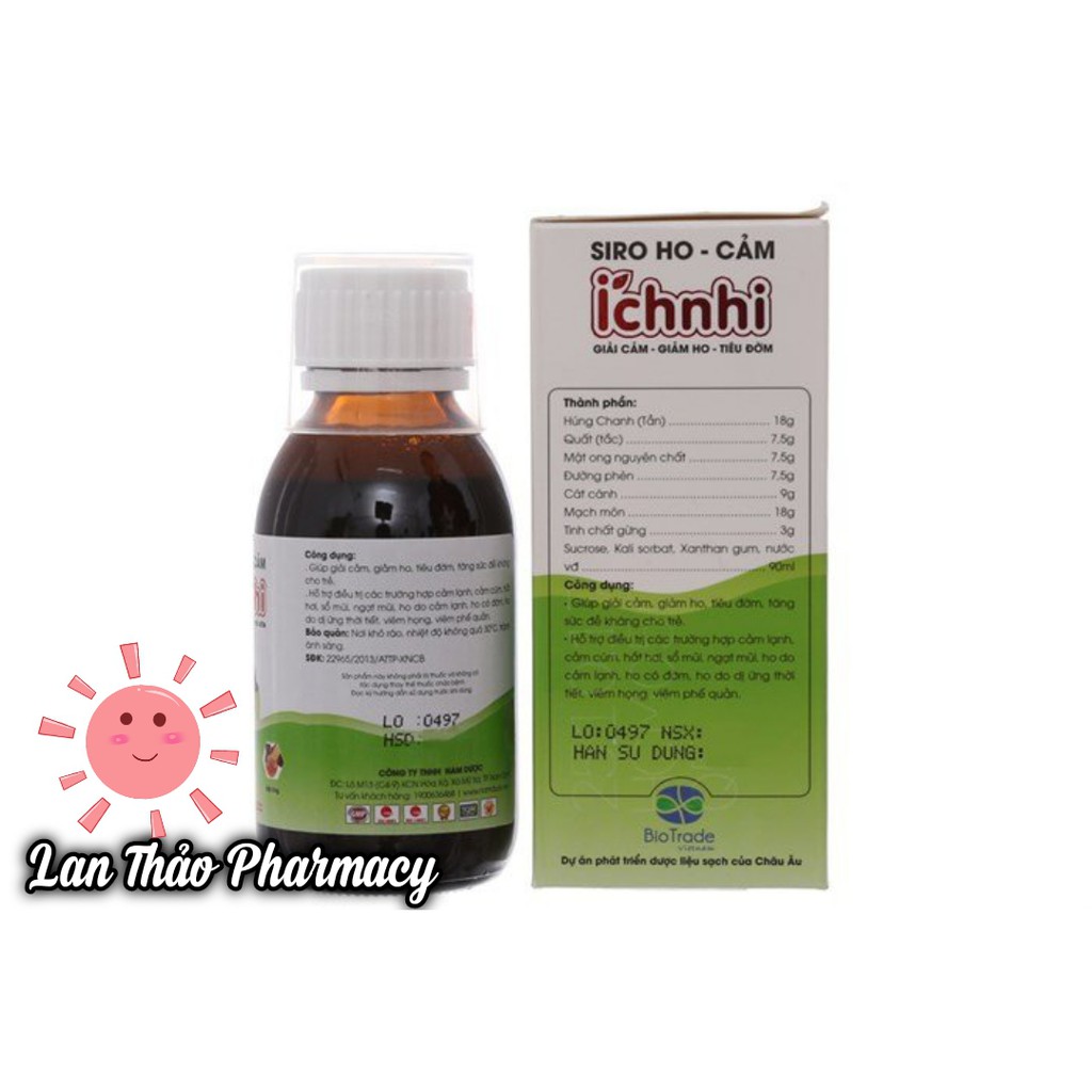 Siro ho cảm Ích nhi chai 90ml dành cho bé dưới 3 tuổi