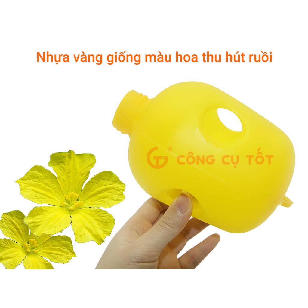 BỘ 4 LỒNG DỤ BẪY RUỒI CHÂM ĐỤC TRÁI KÈM 1 HỘP 2 LỌ THUỐC VIZUBON-D