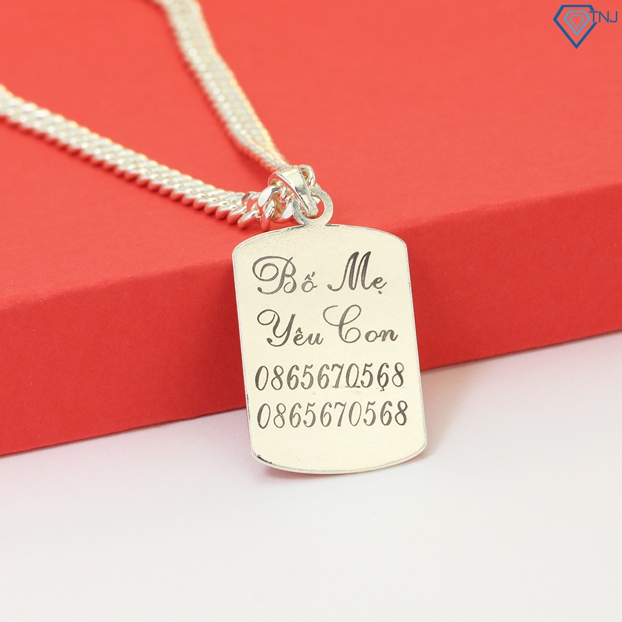 Dây chuyền bạc trẻ em hình thánh giá cho bé công giáo khắc tên DCT0080 - Trang Sức TNJ