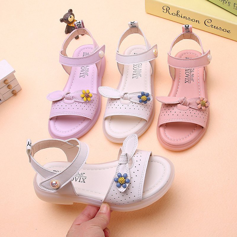 Dép Sandal , quai hậu đi học nơ hoa mẫu mới hót nhất 2021 cho bé gái size từ 3-18 tuổi size 26-37 mã S13