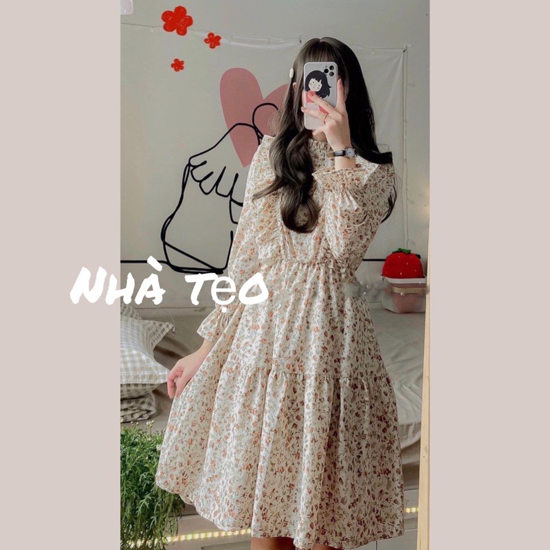 VÁY HOA BABYDOLL ULZZANG CHẤT VOAN MỊN - VÁY BÈO DỌC (sẵn/ảnh thật/video)