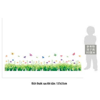 Combo 2 decal dán tường cho bé vườn thú qua cầu
