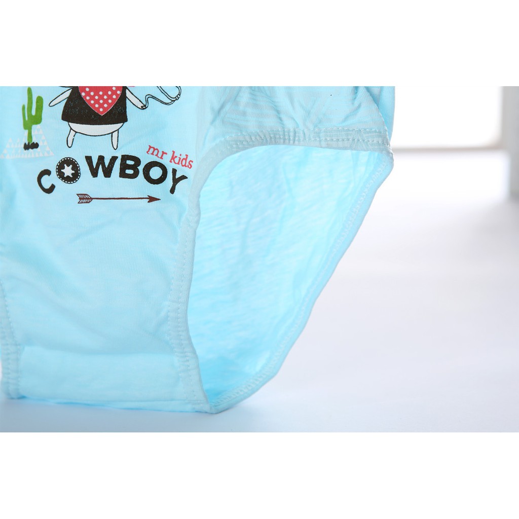 Set 5 quần xịp bé trai từ 1-13 tuổi Hàn Quốc vải cotton thoáng mát mẫu Chú Chó Cowboy