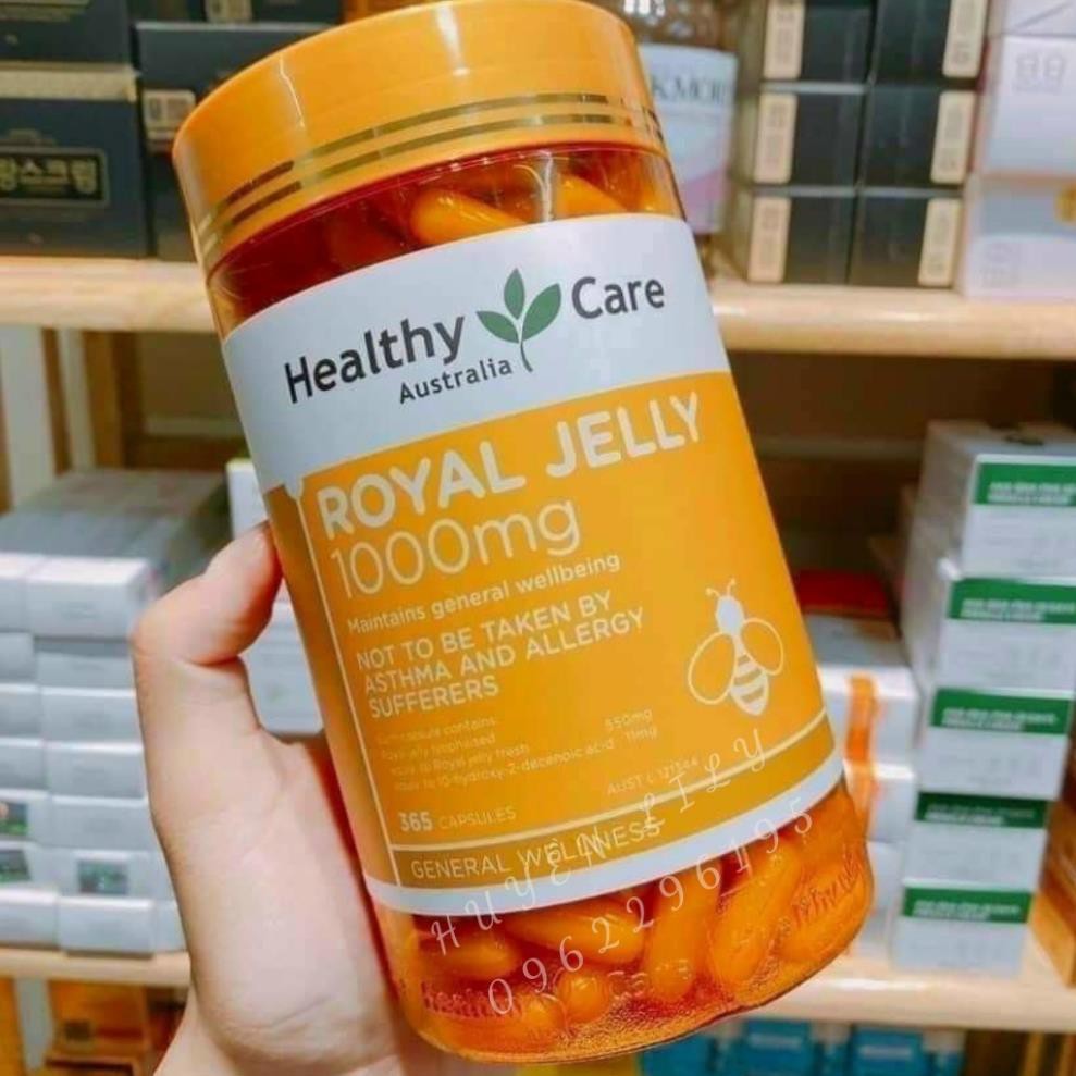 Sữa Ong Chúa Healthy Care Royal Jelly 1000mg 365 viên của Úc