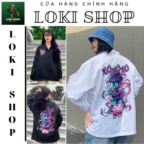Áo Khoác Dù Chống Nắng Cặp Đôi Cho Nữ Cho Nam LOKI SHOP Có 2 Màu Unisex Form Rộng XOXO Jacket Ulzzang