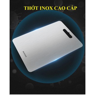 THỚT INOX 304 Loại tốt dày CÓ KHẮC THƯỚC TRÊN THỚT RẤT DÀY CAO CẤP CHỐNG RỈ SÉT (Size N 30x20cm) SP AN TOÀN THỰC PHẨM